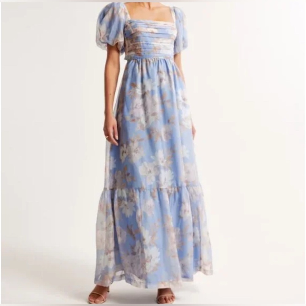 NWT Abercrombie & Fitch Emerson Drama Bow Back Maxi Dress Size XS